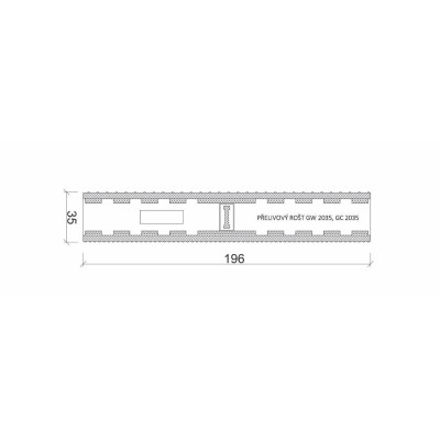 Přelivový roll-rošt pro veřejné bazény - Bílý - šířka 196 mm, výška 35 mm (43 ks/m)