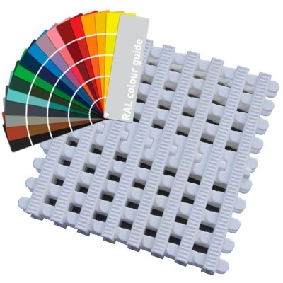 Přelivový roll-rošt pro veřejné bazény  - Barevný - šířka 196 mm, výška 35 mm (43 ks/m)