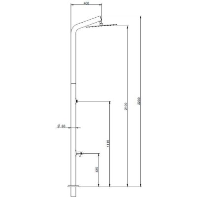 Solární sprcha ORANA s oplachem nohou - AISI304