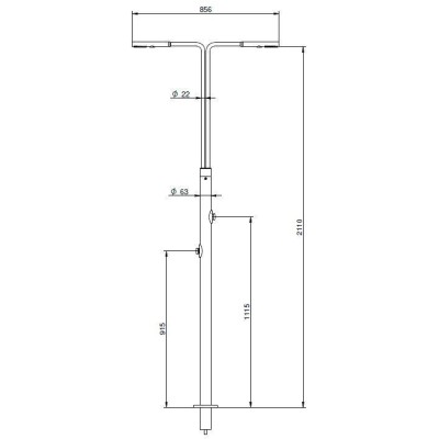 Solární sprcha AZORA DOUBLE - AISI304