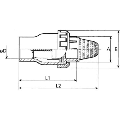 Tvarovka - Kuželový zpětný ventil 50 mm se sacím košem