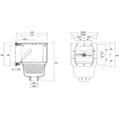 SKIMMER V10 ABS pro fólie, 150 x 150 mm, s mosaznými zástřiky