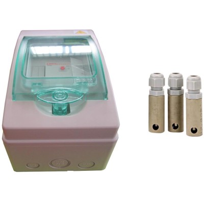 Elektronické automatické hlídání hladiny v rozvaděči + 3x sonda