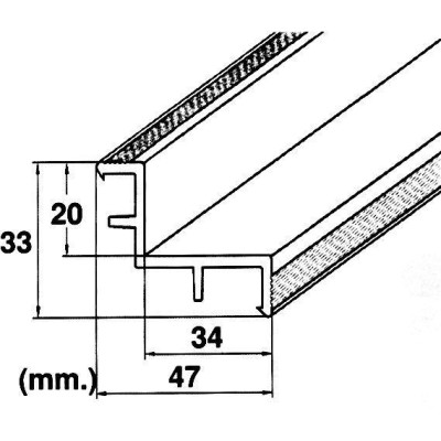 Roll rošt – hrana (MP200-LAF) přelivného žlábku, délka 2 m