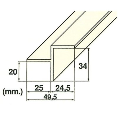 Roll rošt – hrana (MP201-LAT) přelivného žlábku, délka 2 m