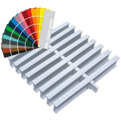 Přelivový roll rošt pro privátní bazény - Barevný - šířka 196 mm, výška 35 mm (43 ks/m)