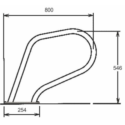 Žebříkové madlo skloněné --  AISI 316 - 1ks