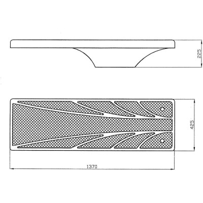 Skákací prkno - 1400x425x250mm - modré/modré