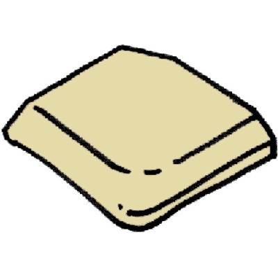 Dlažba Ardoise - písková - pravý a levý vybíhající díl zaoblený, 1 pár